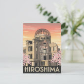 Oude vredeskoepel Hiroshima Japan reis Briefkaart (Staand voorkant)