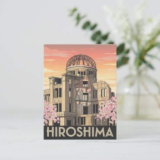 Oude vredeskoepel reizen Hiroshima Japan Briefkaart (Staand voorkant)