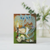 Oude vrienden, Ghost Cat Art Briefkaart (Staand voorkant)