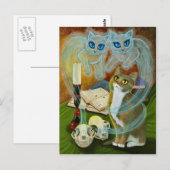 Oude vrienden, Ghost Cat Art Briefkaart (Voorkant / Achterkant)