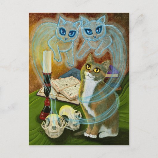 Oude vrienden, Ghost Cat Art Briefkaart (Voorkant)