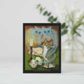 Oude vrienden, Ghost Cat Art Briefkaart (Staand voorkant)