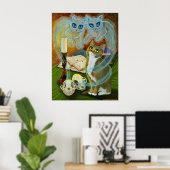 Oude vrienden, Ghost Cats Art Poster (Thuiskantoor)