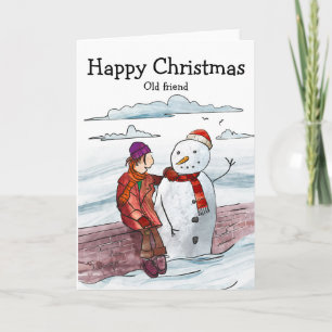 Oude vrienden met kerst kaart