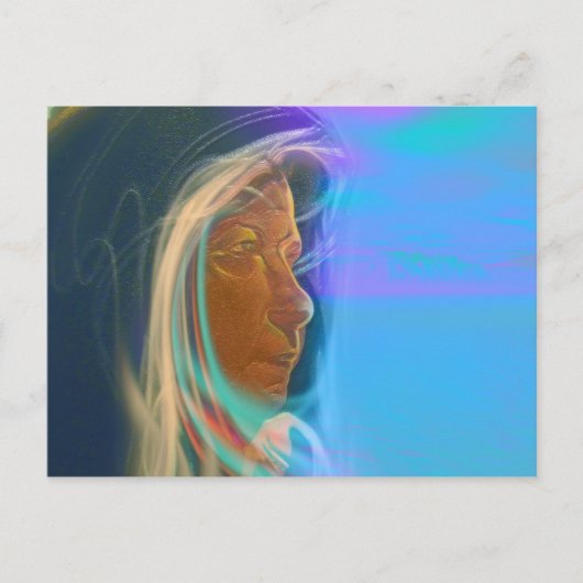 Oude vrouw briefkaart (Voorkant)