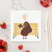 Oude vrouw die de bijbel leest servet (Insitu)