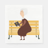 Oude vrouw die de bijbel leest servet (Voorkant)