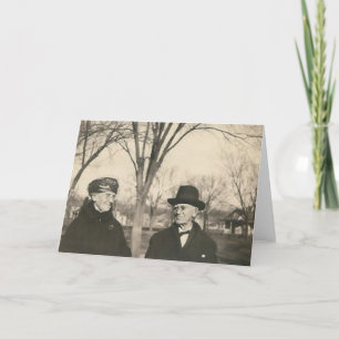 Oude vrouw en oud man kaart