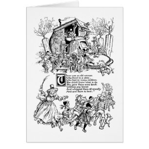 Oude vrouw in een schoenzuster Rhyme