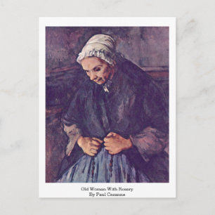 Oude vrouw met Rosary van Paul Cezanne Briefkaart