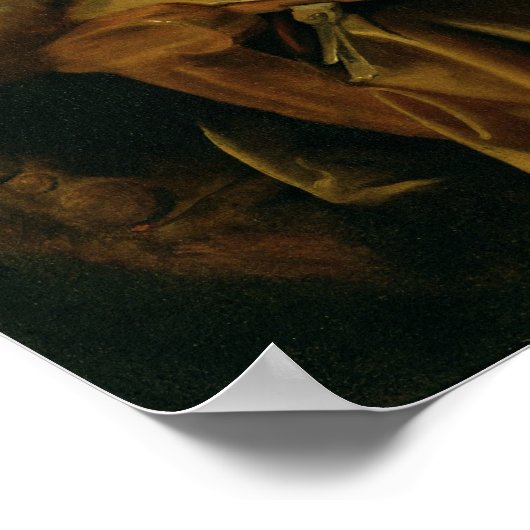 Oude vrouw slaapt poster (Hoek)