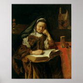 Oude vrouw slaapt poster (Voorkant)