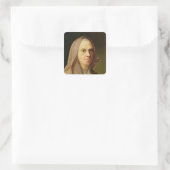 Oude vrouw vierkante sticker (Tas)