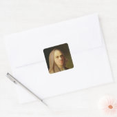 Oude vrouw vierkante sticker (Envelop)