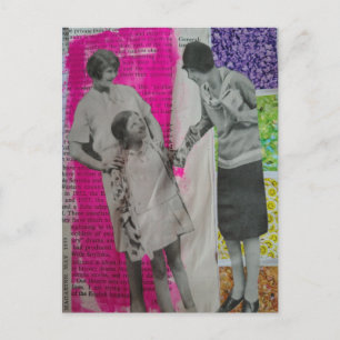 Oude vrouwen en een meisje collage ansichtkaart briefkaart