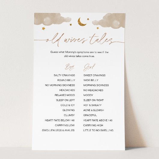 Oude vrouwen Twinkle Star Baby shower Game