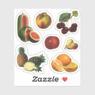 Oude vruchten, watermeloenen, ananas, kersen sticker