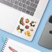 Oude vruchten, watermeloenen, ananas, kersen sticker (Laptop met iPhone)