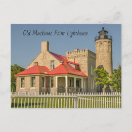 Oude vuurtoren van Mackinac Point Briefkaart
