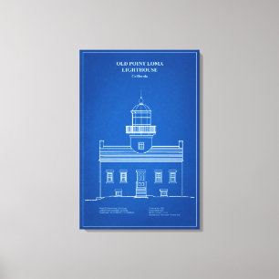 Oude vuurtoren van Point Loma - Californië – AD Canvas Afdruk