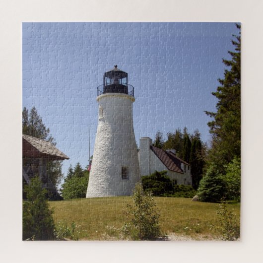 Oude vuurtoren van Presque Isle Legpuzzel (Verticaal)