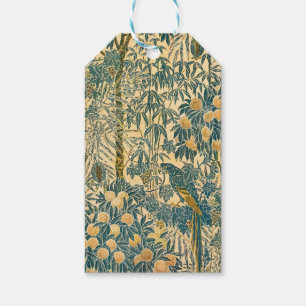 Oude Walter Crane Ara- en citrusvruchtkunst Cadeaulabel