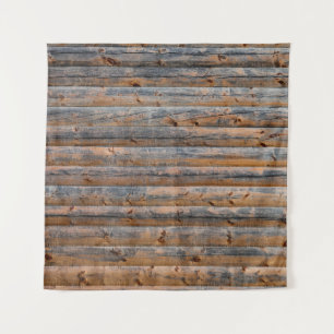 Oude wand van houten planken met scheuren. Beam ge Wandkleed