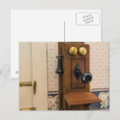 Oude wandtelefoon. briefkaart (Voorkant / Achterkant)