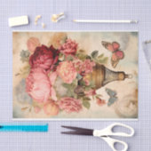 Oude warme luchtballon met bloemen tissuepapier (Craft)