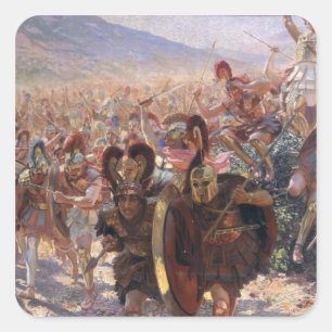 Oude Warriors Vierkante Sticker