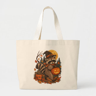 Oude Wasbeer Heks Halloween Pompoen Herfst Grote Tote Bag