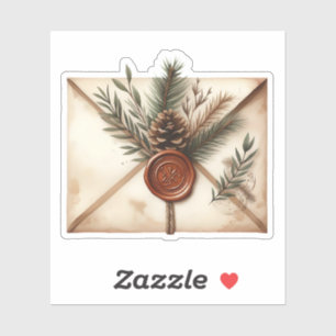 Oude waszegelbrief - knus wintersticker sticker