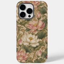 Oude Waterlotus Botanische Bloempatroon