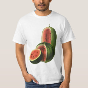 Oude watermeloenen hoge ronde, biologisch voedsel t-shirt