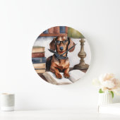Oude Waterverf Dachshund Grote Klok (Huis)