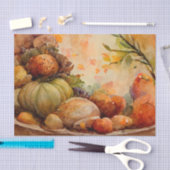 Oude waterverf Thanksgiving Pumpkin-oogst Tissuepapier (Craft)