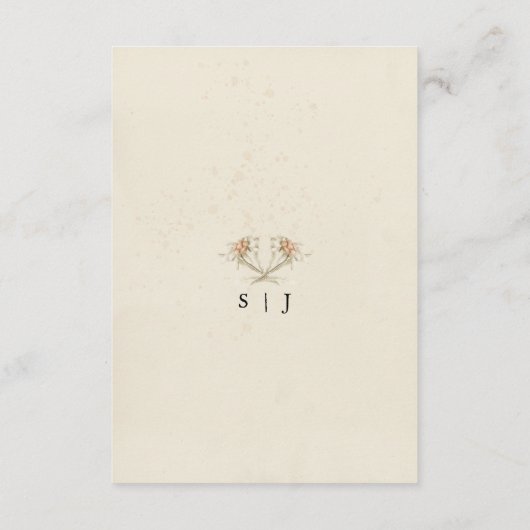 Oude waterverfomsluiting met wilde bloemen informatiekaartje (Achterkant)