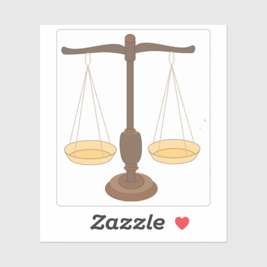 Oude weegschaal of balans sticker (Vel)