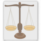 Oude weegschaal of balans sticker (Voorkant)