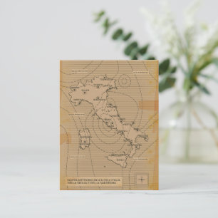 Oude weerkaart van Italië, Scilly en Sardinië Briefkaart