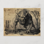 Oude Weerwolf Halloween Decoupage Briefkaart (Voorkant)
