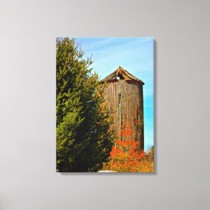 Oude weide Silo Wrapped Canvas