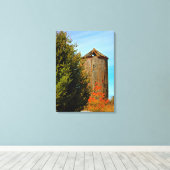 Oude weide Silo Wrapped Canvas Afdruk (Insitu (Houten vloer))
