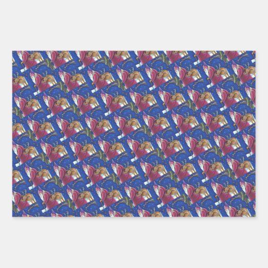 OUDE WERELD BELSNICKLE & HONGERIGE RENDIEREN, KERS INPAKPAPIER VEL (Voorkant 3)