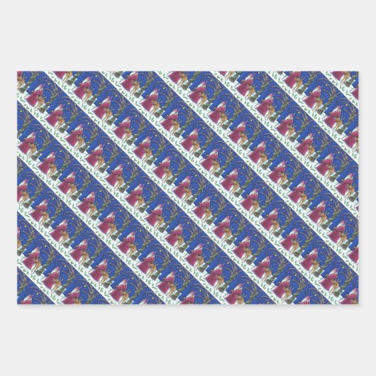 OUDE WERELD BELSNICKLE & HONGERIGE RENDIEREN, KERS INPAKPAPIER VEL (Voorkant)