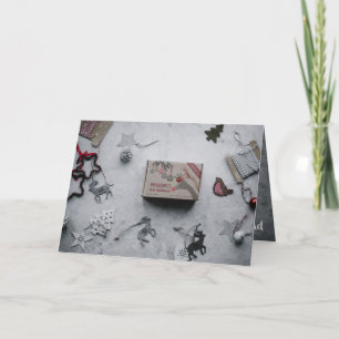 Oude Wereld charm, doos, ornamenten, touw Kaart