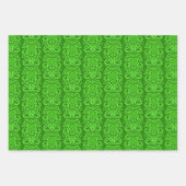 Oude Wereld Damaskus Tonaal Rood en Groen Patronen Inpakpapier Vel (Voorkant 2)