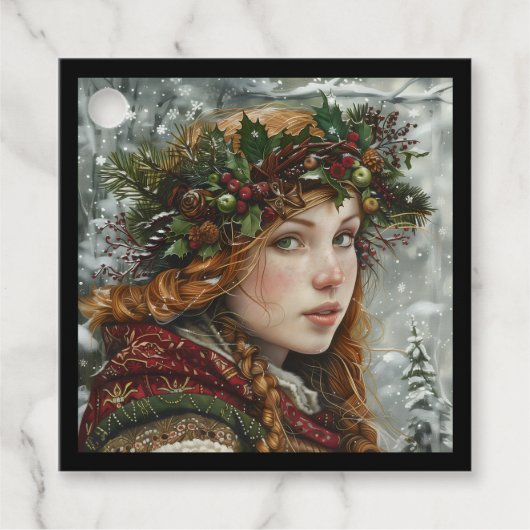 Oude Wereld Dame Bedankjes Labels (Voorkant)