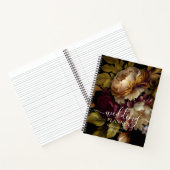 Oude Wereld Donkere Floral Bouquet Wedding Planner Notitieboek (Binnen)