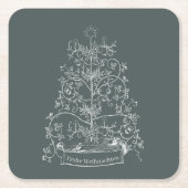 Oude Wereld Duitse Kerst Vierkante Kartonnen Onderzetter (Voorkant)